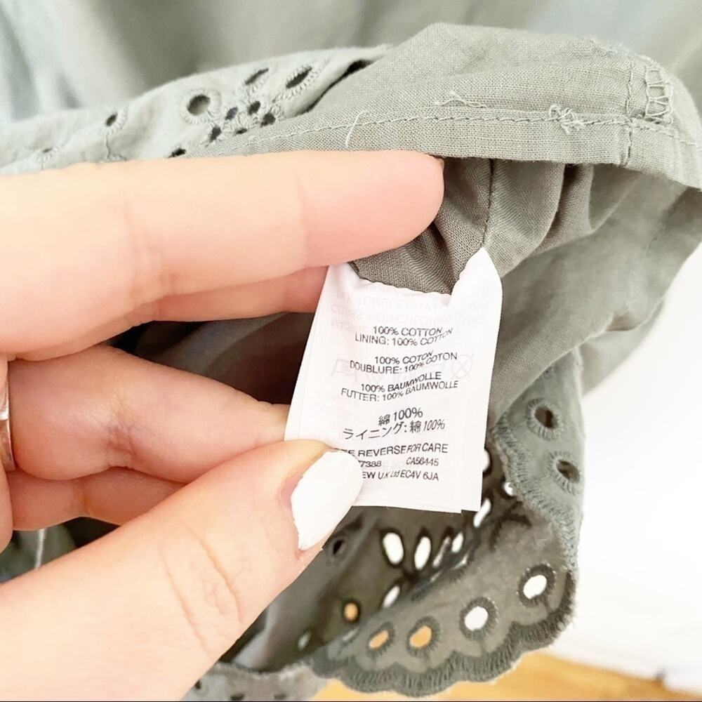 Madewell Eyelet Drop-Waist Dress light green sz S - Picture 6 of 10